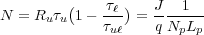 N = R τ (1 - τℓ) = J---1--
u u τuℓ q NpLp